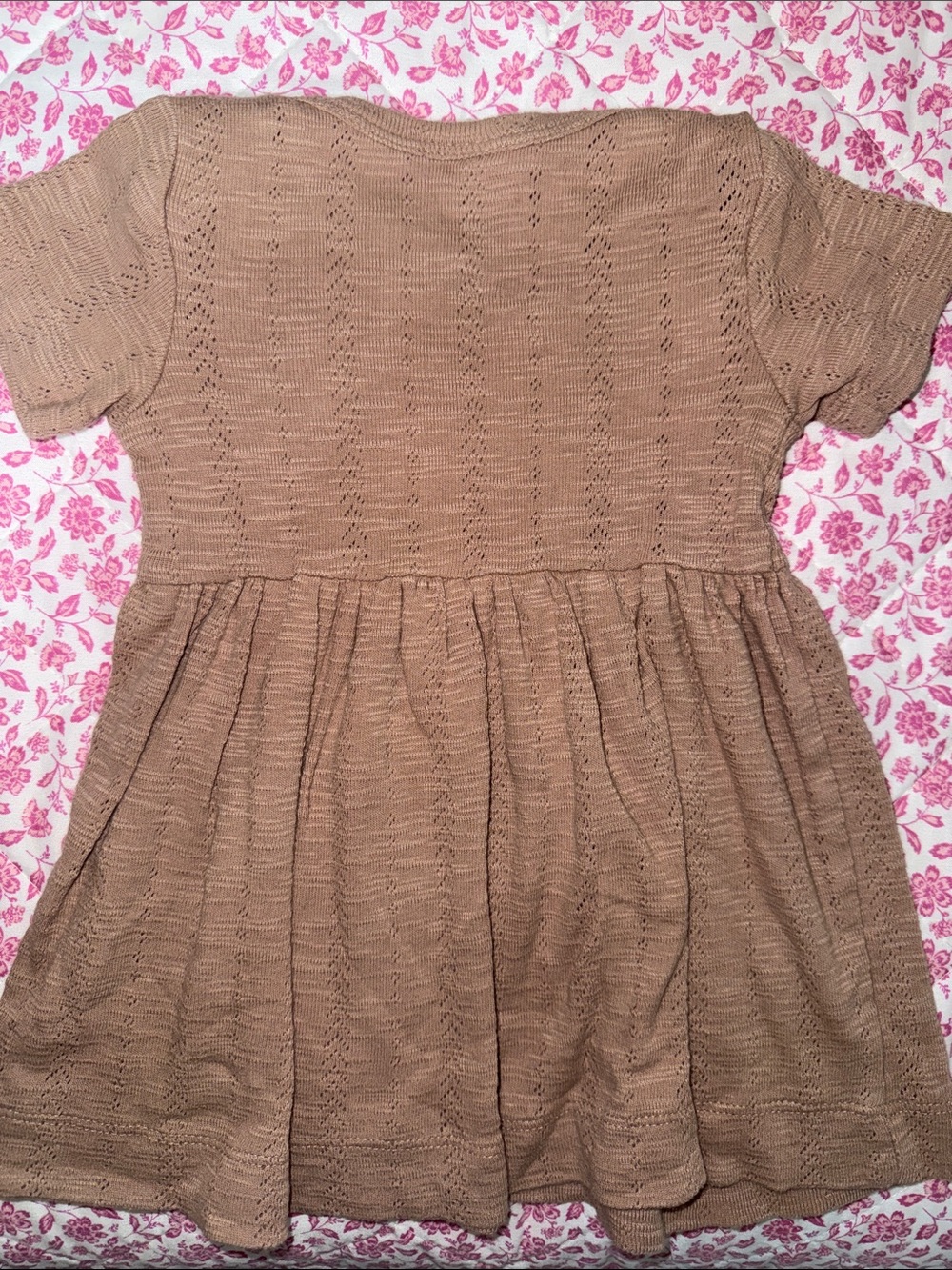 kate quinn Tan Knit Short-Sleeve Baby Dress - Picture 2 of 2